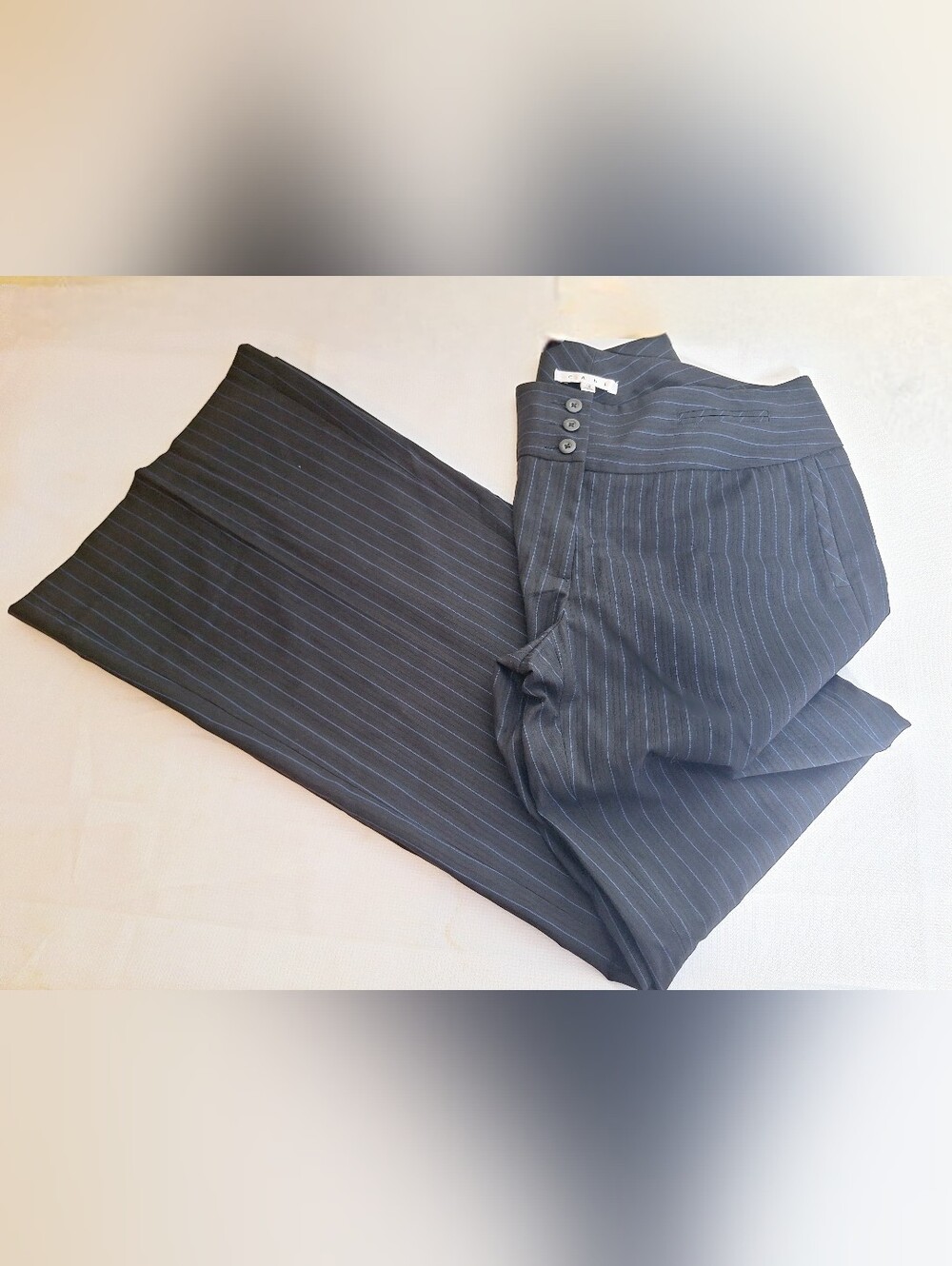CAbi"The Corporate Pinstripe"Old Money, office core,wide leg, pinstripe Pants